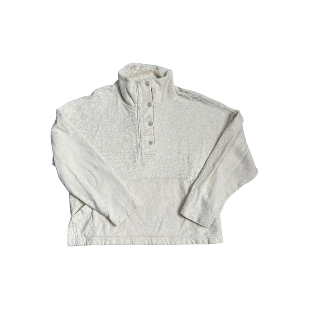 REI Cooperative Women's Wallace Lake Hemp Cotton Pullover Mock Neck Beige Size S